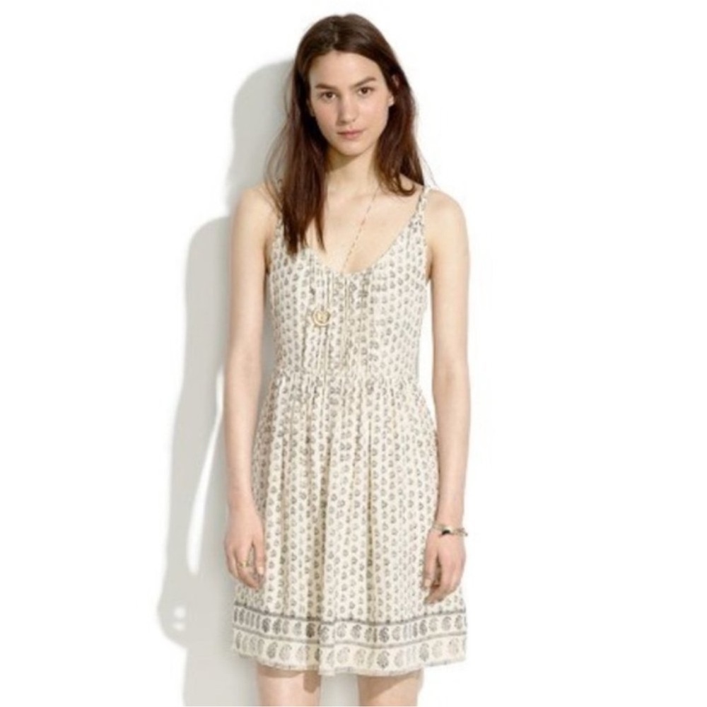 Madewell Sun Isle Silk Dress Moroccan Floral Print Size 0